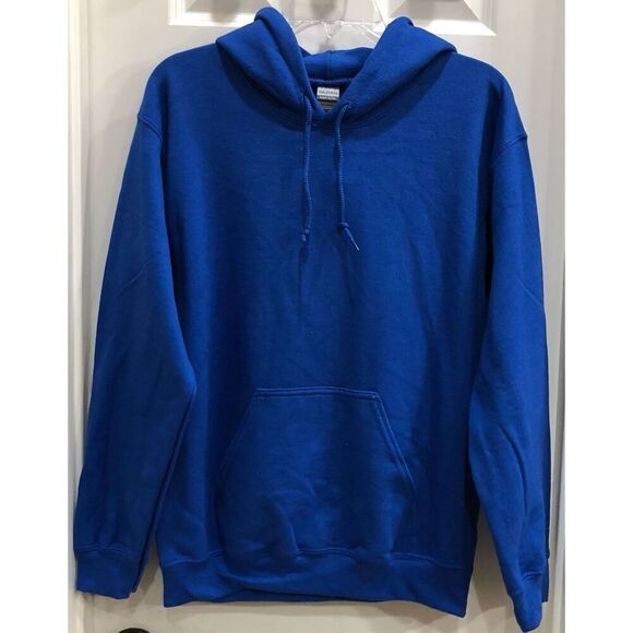 GILDAN - NWOT - L Sz S Heavy Blend Hooded Sweatshirt in Royal. Cotton/Poly Blend - Picture 3 of 15